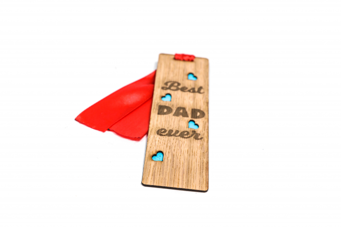 Semn de carte din lemn - Cel mai bun tata! [2]