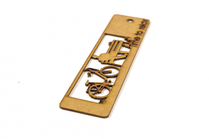 Semn de carte din lemn cu bicicleta [2]