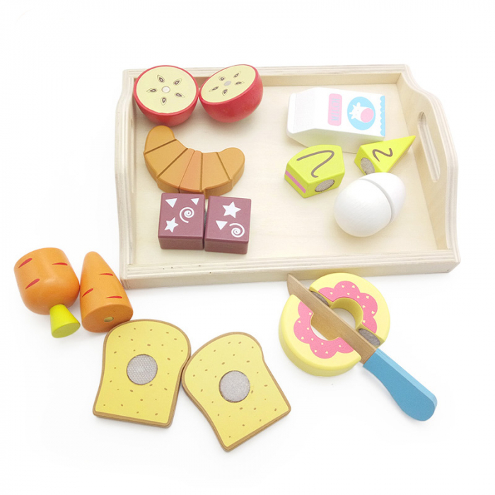 Set Montessori cu fructe, legume, lapte din lemn [3]