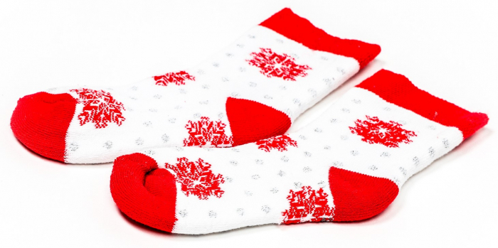 Sosete calduroase cu motive de Craciun - Fulgi de zapada [3]