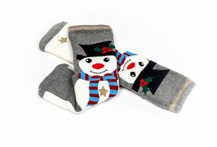 Sosete calduroase cu motive de Craciun - om de zapada [3]