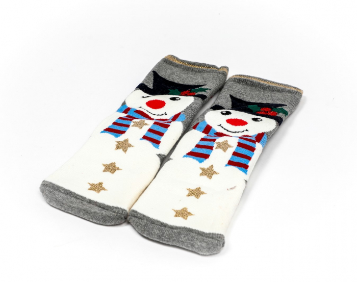 Sosete calduroase cu motive de Craciun - om de zapada [4]