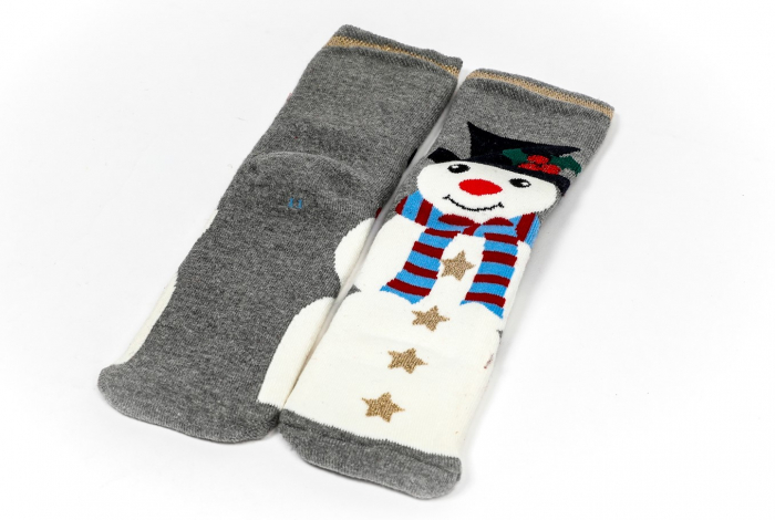 Sosete calduroase cu motive de Craciun - om de zapada [2]