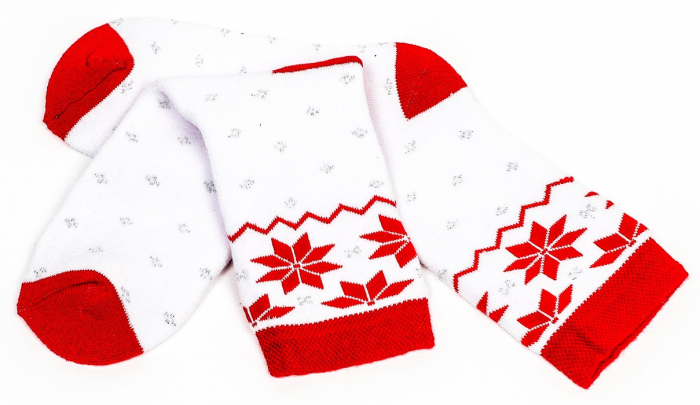 Sosete calduroase cu motive de Craciun - Fulgi de zapada [2]