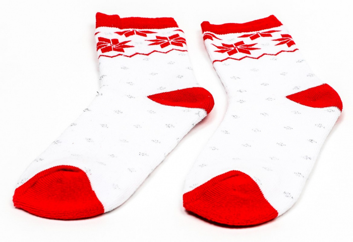 Sosete calduroase cu motive de Craciun - Fulgi de zapada [4]