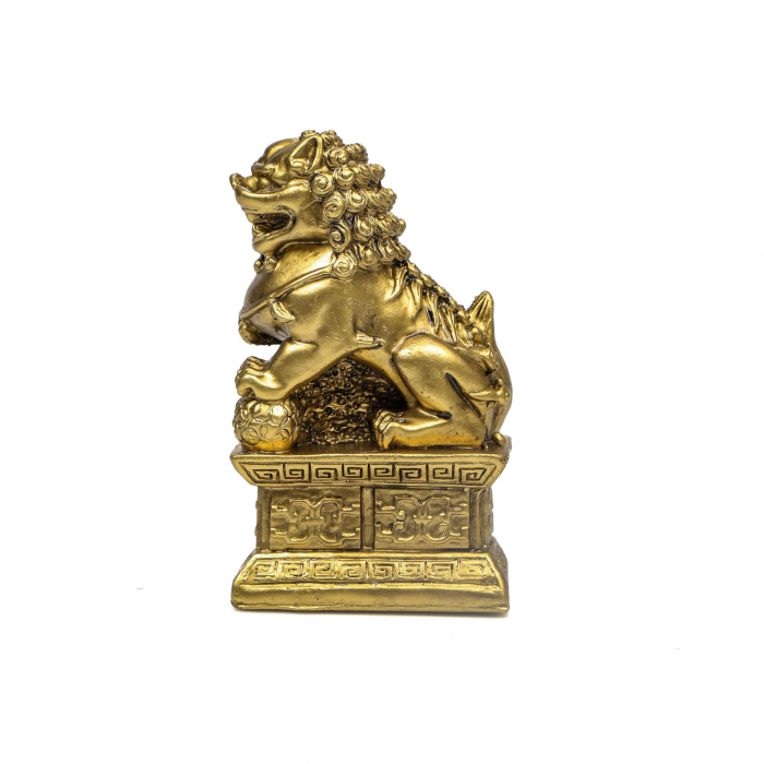 Statueta Feng Shui Cainele fu cu laba deasupra unei mingi pentru bogatie [6]