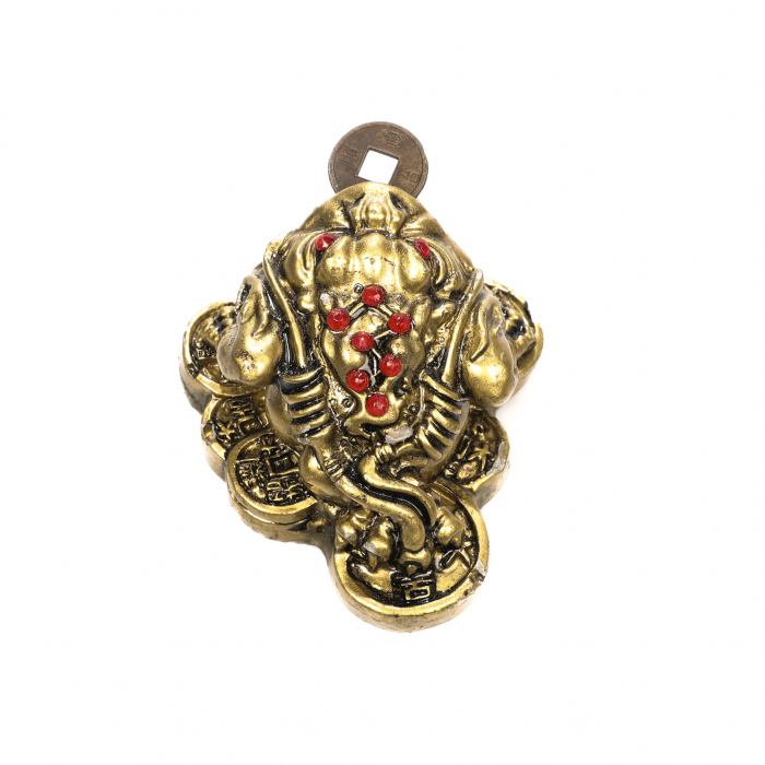 Statueta Feng Shui Broasca mica pe monede cu 3 picioare pentru noroc si bani [5]