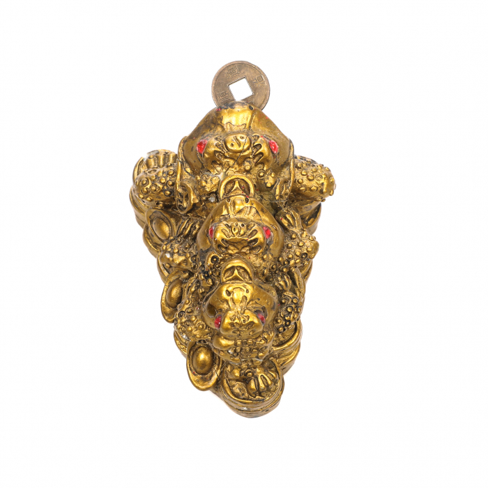 Statueta Feng Shui cu 3 Broaste cu pepita pentru noroc [5]