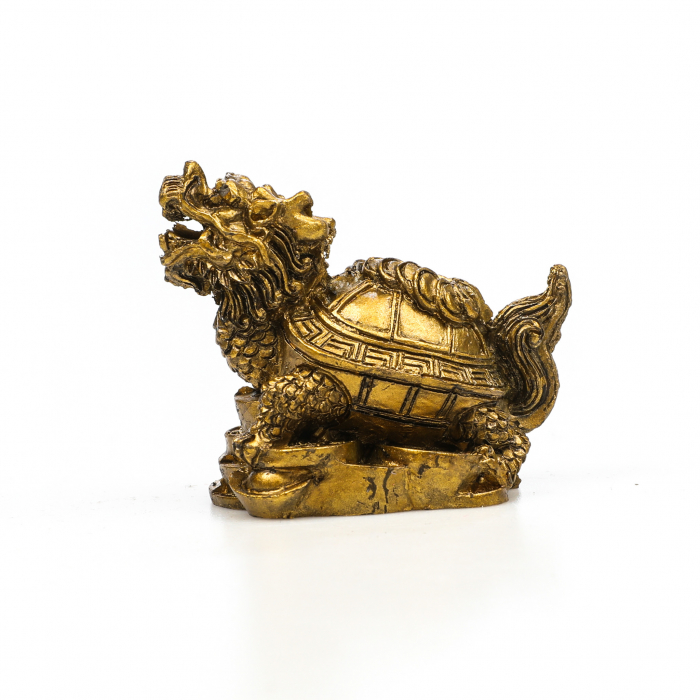 Statueta Feng Shui Broasca Testoasa cu cap de dragon si lant de monede, pentru noroc si bunastare [2]