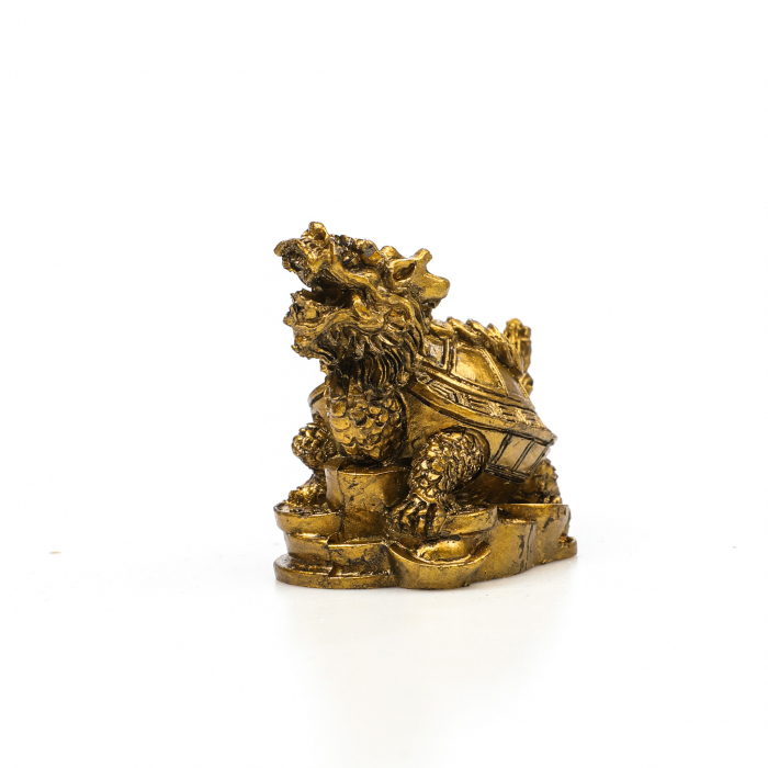 Statueta Feng Shui Broasca Testoasa cu cap de dragon si lant de monede, pentru noroc si bunastare [6]