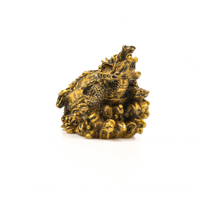 Statueta Feng Shui Broasca Testoasa cu cap de dragon si lant de monede, pentru noroc si bunastare [4]