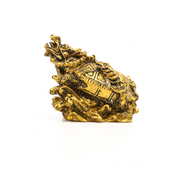 Statueta Feng Shui Broasca Testoasa cu cap de dragon si lant de monede, pentru noroc si bunastare [5]