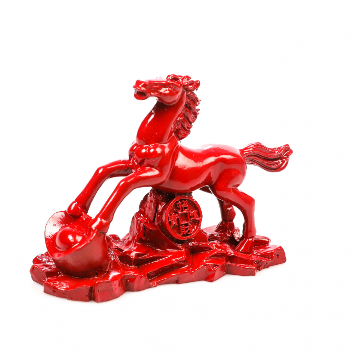 Statueta Feng Shui Cal Rosu pentru noroc in iubire si succes profesional [3]