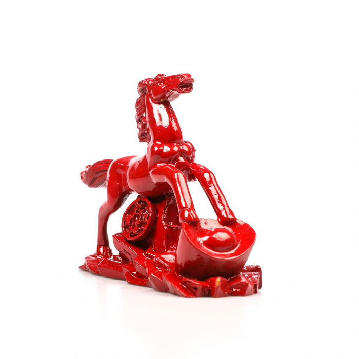 Statueta Feng Shui Cal Rosu pentru noroc in iubire si succes profesional [5]