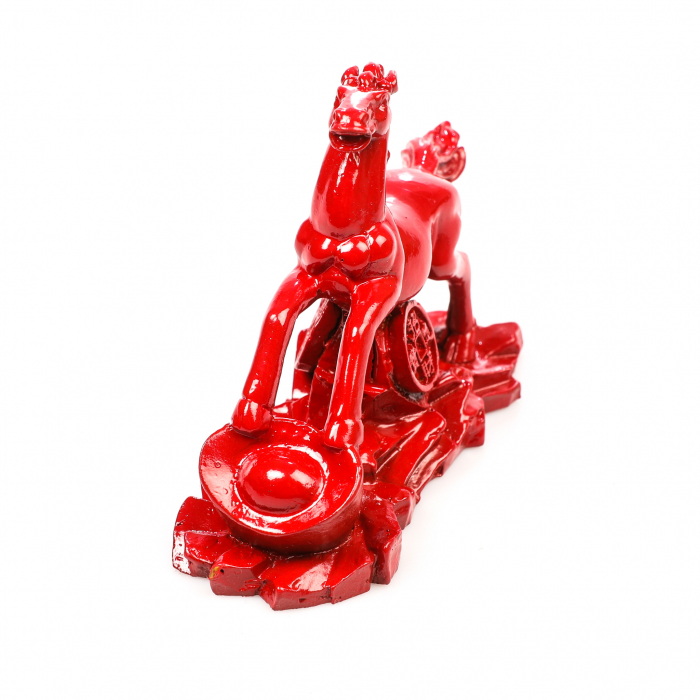 Statueta Feng Shui Cal Rosu pentru noroc in iubire si succes profesional [2]