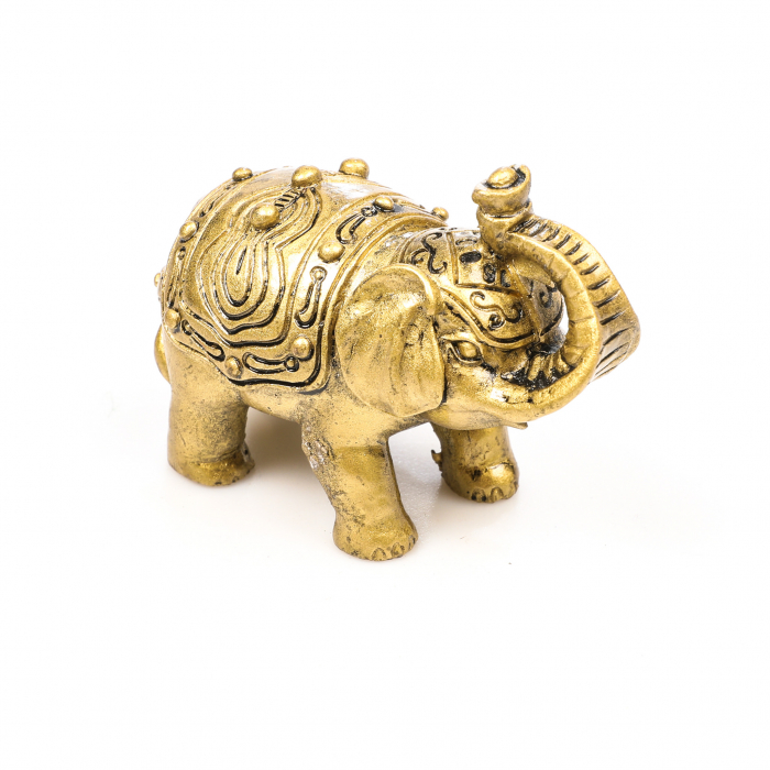 Statueta Feng Shui elefant cu trompa ridicata si puncte pentru prosperitate si noroc [3]