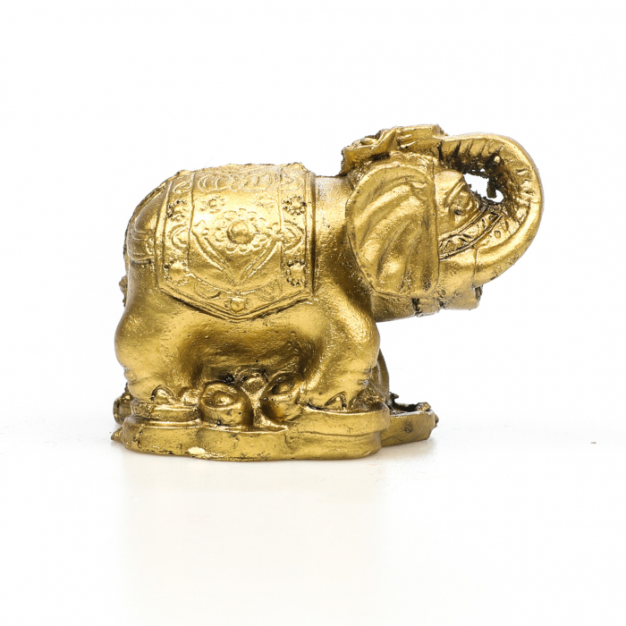 Statueta Feng Shui elefant mic cu trompa ridicata si model pentru prosperitate si noroc [4]