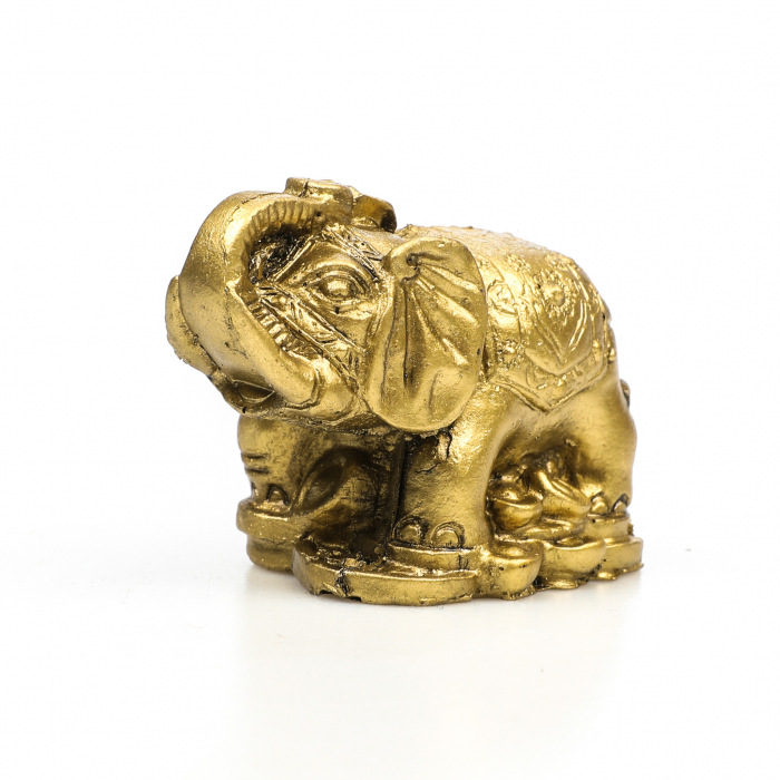 Statueta Feng Shui elefant mic cu trompa ridicata si model pentru prosperitate si noroc [5]
