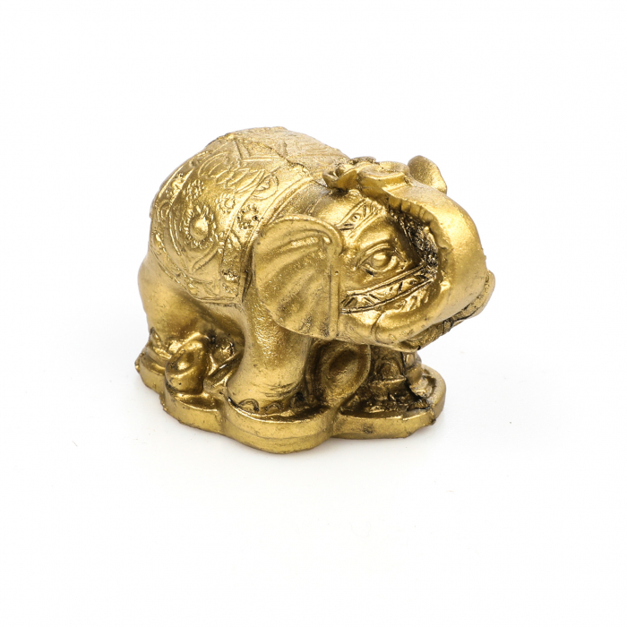 Statueta Feng Shui elefant mic cu trompa ridicata si model pentru prosperitate si noroc [2]