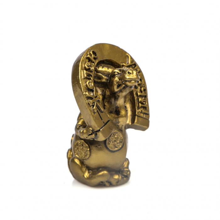 Statueta mica Feng Shui Bivol cu potcoava deasupra capului pentru noroc [4]