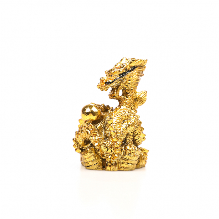 Statueta foarte mica Feng Shui dragon cu perla pentru belsug si reusita [3]