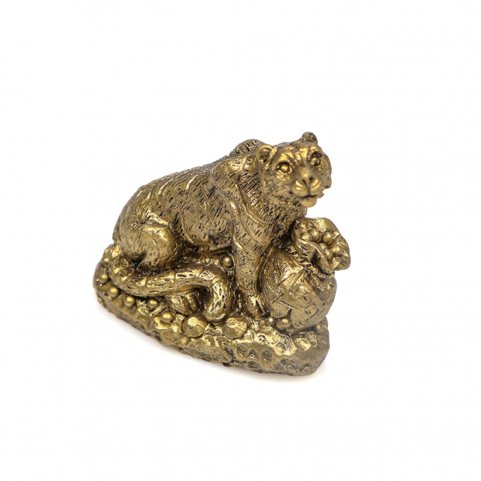 Statueta foarte mica Tigru cu sac de bani pentru prosperitate [3]