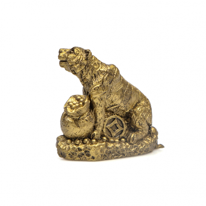 Statueta foarte mica Tigru cu sac de bani pentru prosperitate [4]