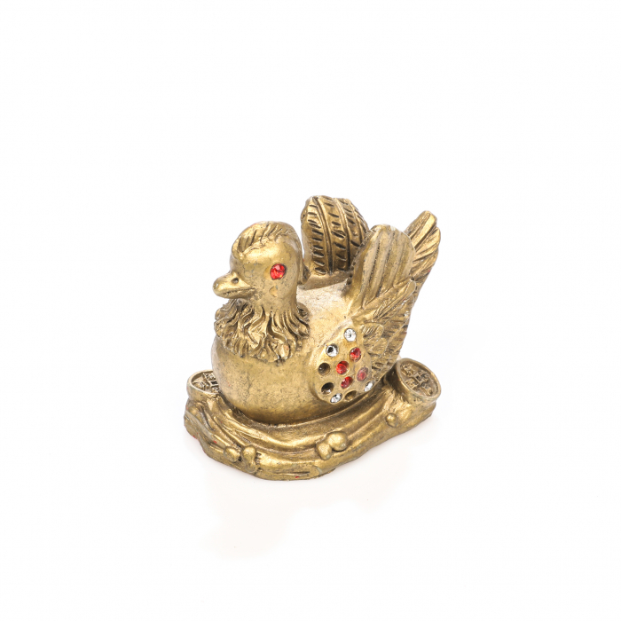 Statueta mica Feng Shui Ratusca Mandarina cu aripi ridicate pentru dragoste [4]