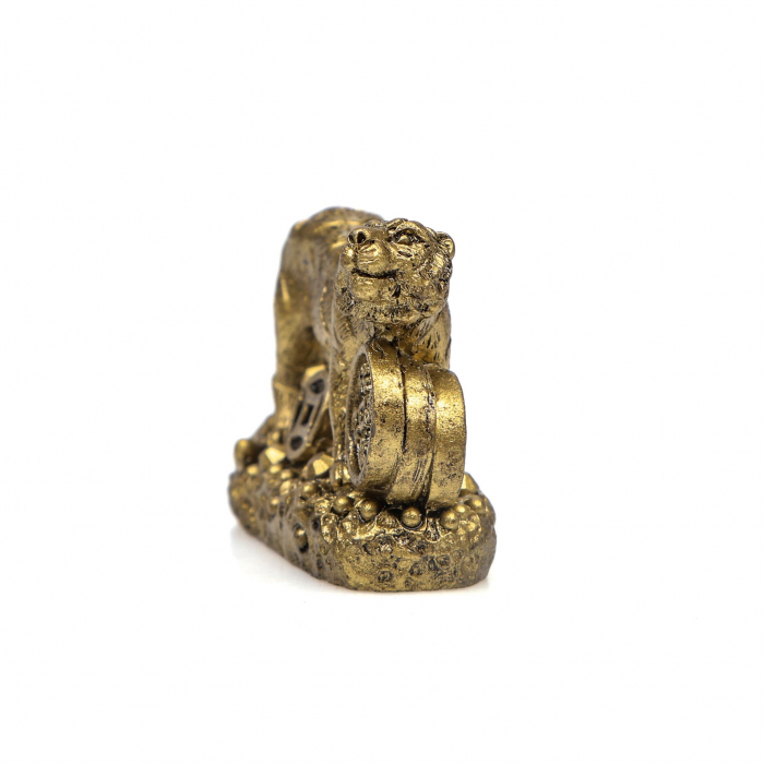 Statueta foarte mica Feng Shui Tigru cu multe monede pentru prosperitate [2]