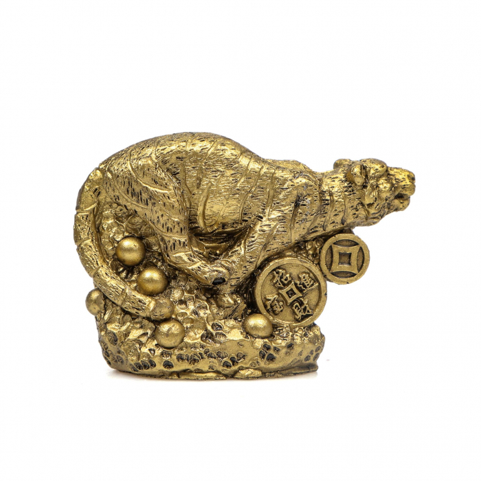 Statueta mica Feng Shui Tigru cu multe monede [3]