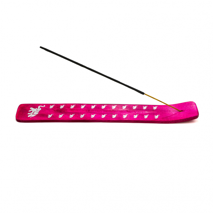 Suport din lemn roz cu elefant pentru ars betisoare parfumate [5]