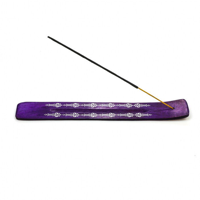 Suport din lemn mov cu simbol pentru ars betisoare parfumate [5]