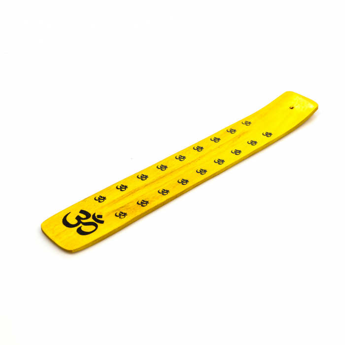 Suport din lemn galben cu semn chinezesc pentru ars betisoare parfumate [3]