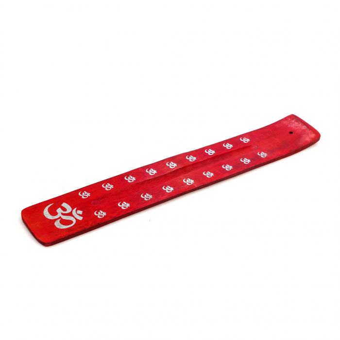 Suport din lemn rosu cu semn chinezesc pentru ars betisoare parfumate [2]