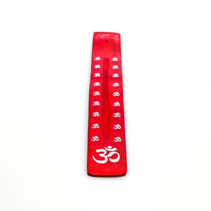 Suport din lemn rosu cu semn chinezesc pentru ars betisoare parfumate [3]