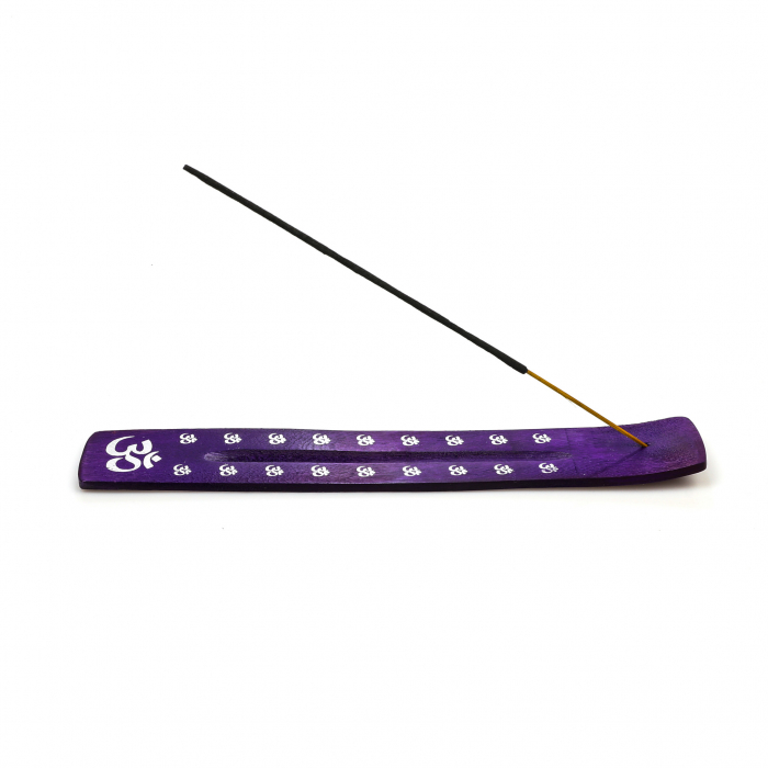 Suport din lemn mov cu semn chinezesc pentru ars betisoare parfumate [5]