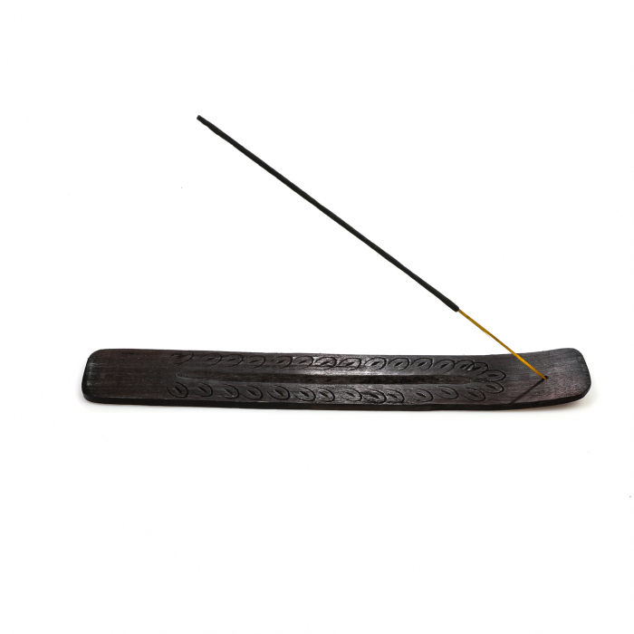 Suport din lemn negru cu motiv floral pentru ars betisoare parfumate [5]