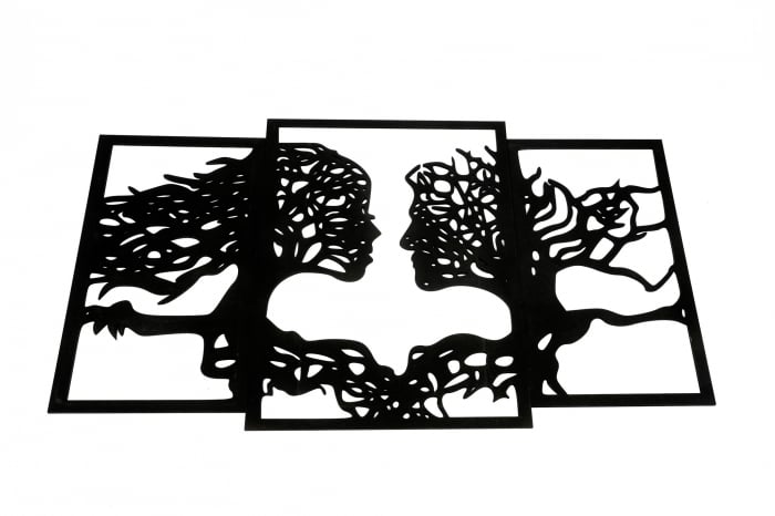 Tablou din 3 piese cu 2 indragostiti - negru [2]