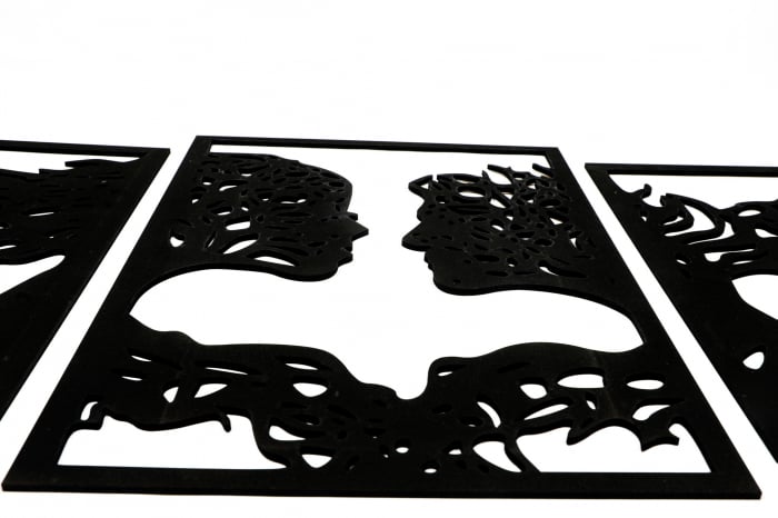 Tablou din 3 piese cu 2 indragostiti - negru [6]