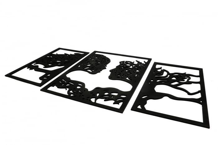 Tablou din 3 piese cu 2 indragostiti - negru [5]