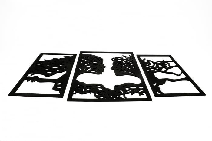 Tablou din 3 piese cu 2 indragostiti - negru [7]