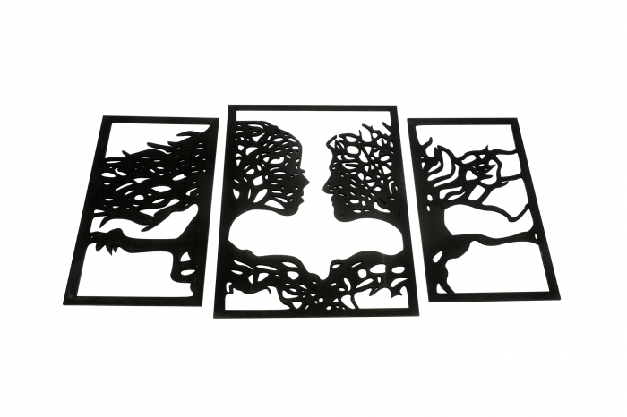 Tablou din 3 piese cu 2 indragostiti - negru [3]