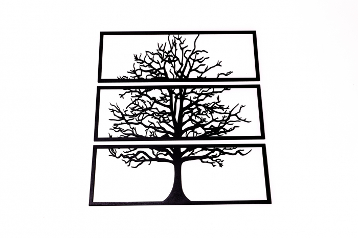 Tablou din 3 piese cu copacul vietii - negru [4]