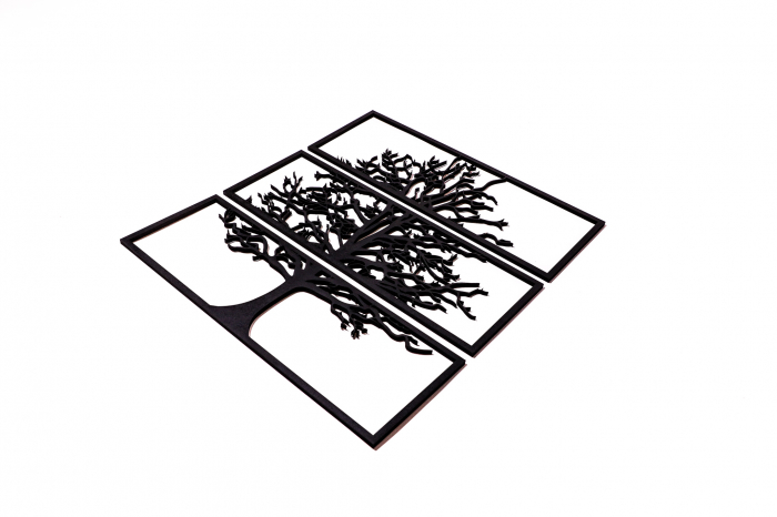 Tablou din 3 piese cu copacul vietii - negru [3]