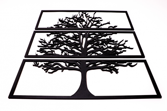 Tablou din 3 piese cu copacul vietii - negru [2]