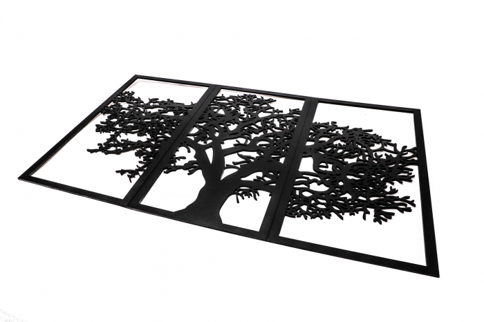 Tablou negru din lemn cu copacul vietii [4]