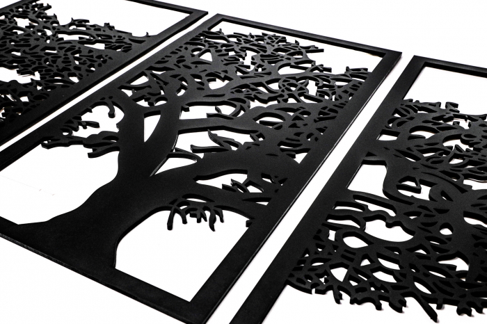 Tablou negru din lemn cu copacul vietii [3]