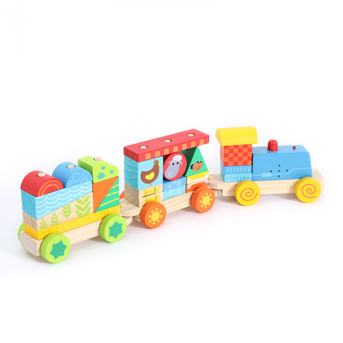 Trenulet din lemn din mai multe piese [3]