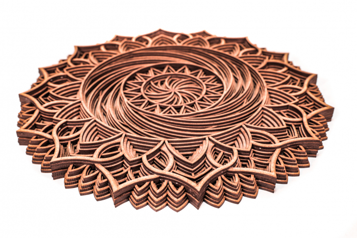 Tablou cu mandala din lemn in straturi [4]