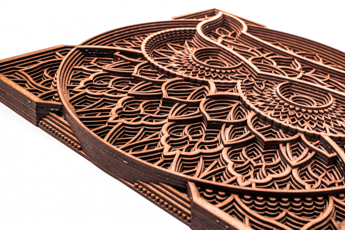 Tablou din lemn in straturi cu bufnita [2]